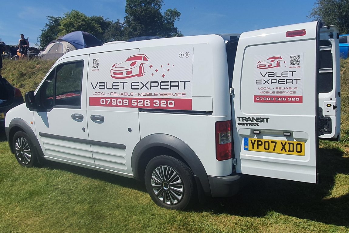 The valet expert van with signage